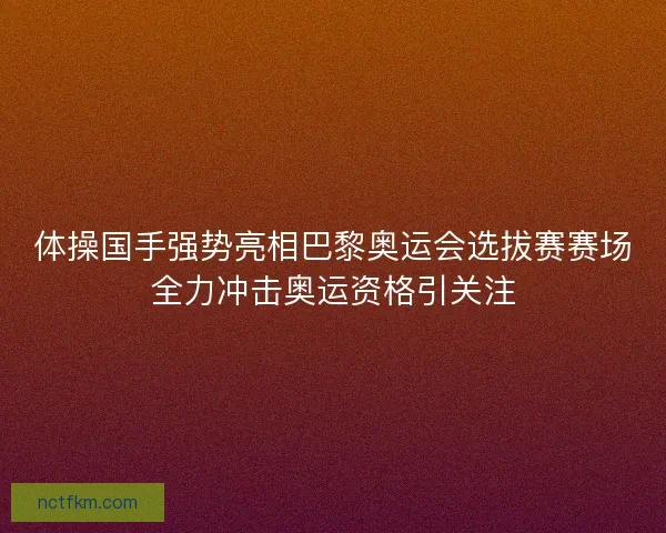 体操国手强势亮相巴黎奥运会选拔赛赛场全力冲击奥运资格引关注